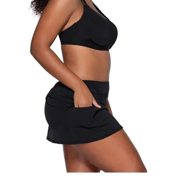 NWT Black Sunsets Sporty Swim Skirt Size Small - Picture 12 of 12